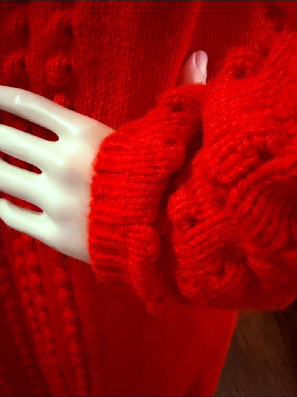 LEGO x Target Red Popcorn Knit Long Cardigan Wool Blend - Picture 5 of 10